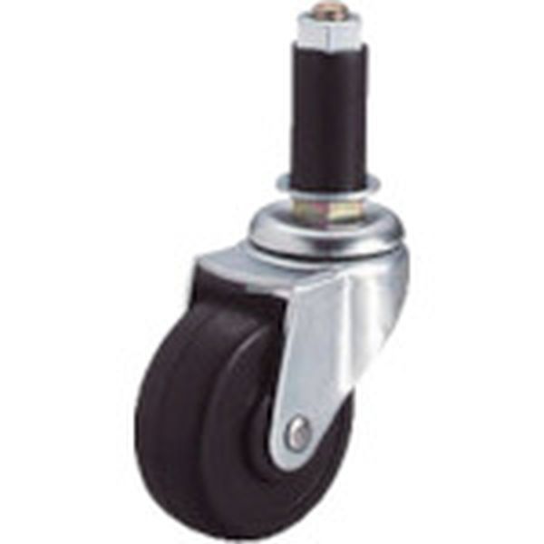 LTF40R18 809-3338 差し込み式 自在 キャスター ゴム 車輪径40mm Lタイプ LTF型 パイプ径18