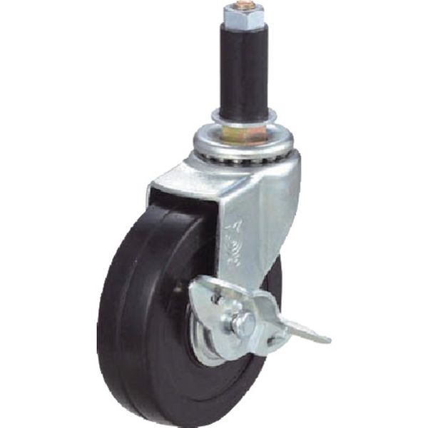 差し込み式 自在 キャスター ゴム 車輪径40mm ストッパー付き Lタイプ LTF-S型 パイプ径18