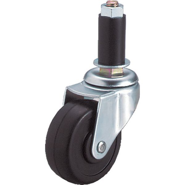 LTF50R16 809-2745  ゴムパイプ16径差込みキャスター自在車 50径ゴム車輪