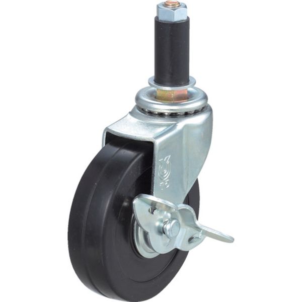 差し込み式 自在 キャスター ゴム 車輪径50mm ストッパー付き Lタイプ LTF-S型 パイプ径16