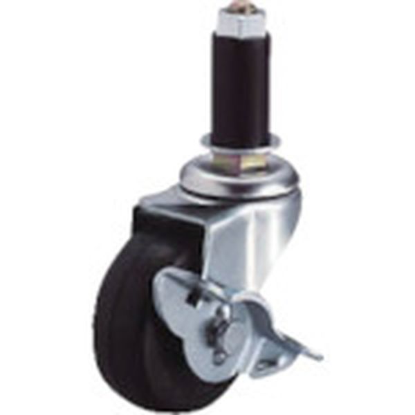 差し込み式 自在 キャスター ゴム 車輪径50mm ストッパー付き Lタイプ LTF-S型 パイプ径18