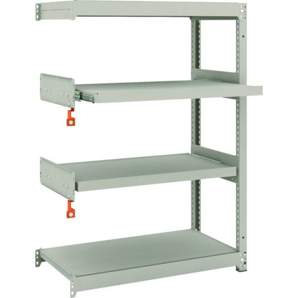 M1.54342M2B スチールラック M1.5型軽中量棚 860X445XH1200 4段うちスライド2段 連結