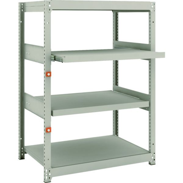 M1.54362M2 スチールラック M1.5型軽中量棚 860X595XH1200 4段うちスライド2段 単体