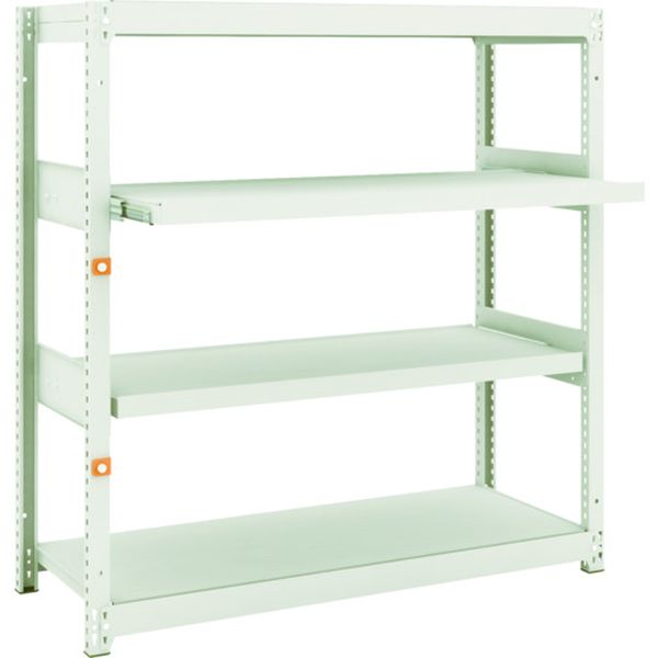 M1.54442M2 スチールラック M1.5型軽中量棚 1160X445XH1200 4段うちスライド2段 単体