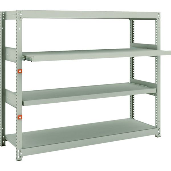 M1.54542M2 スチールラック M1.5型軽中量棚 1460X445XH1200 4段うちスライド2段 単体