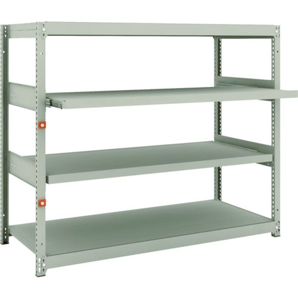 M1.54562M2 スチールラック M1.5型軽中量棚 1460X595XH1200 4段うちスライド2段 単体