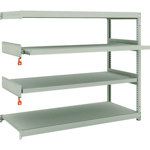 M1.54562M2B スチールラック M1.5型軽中量棚 1460X595XH1200 4段うちスライド2段 連結