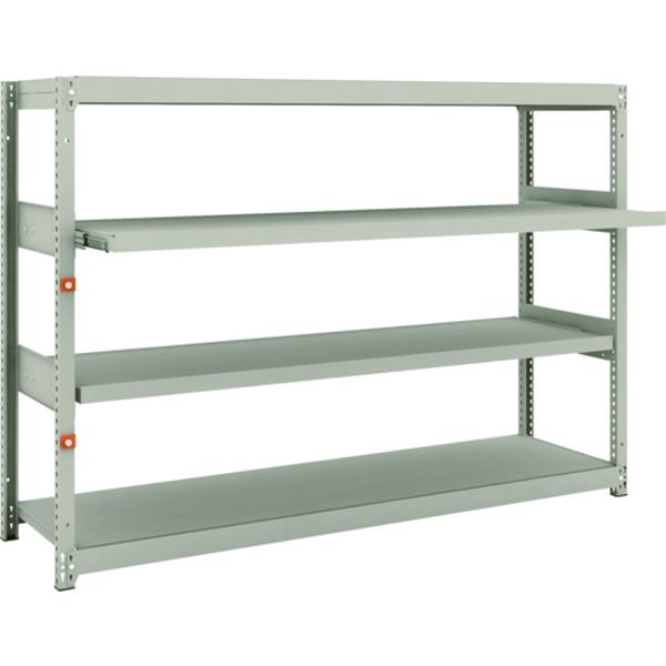 M1.54642M2 スチールラック M1.5型軽中量棚 1760X445XH1200 4段うちスライド2段 単体