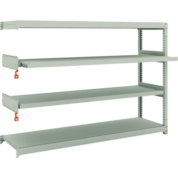 M1.54642M2B スチールラック M1.5型軽中量棚 1760X445XH1200 4段うちスライド2段 連結