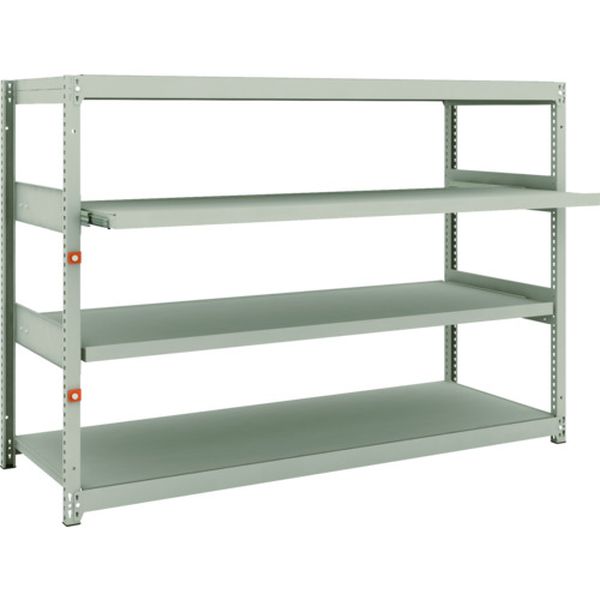 M1.54662M2 スチールラック M1.5型軽中量棚 1760X595XH1200 4段うちスライド2段 単体