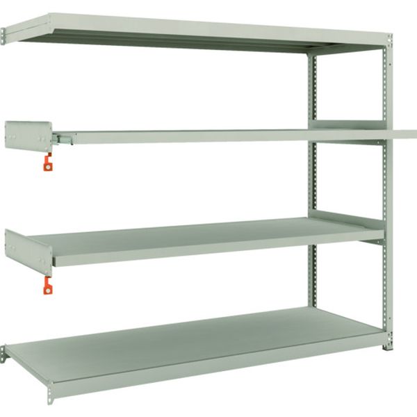 M1.55662M2B スチールラック M1.5型軽中量棚 1760×595×H1500 4段うちスライド2段 連結