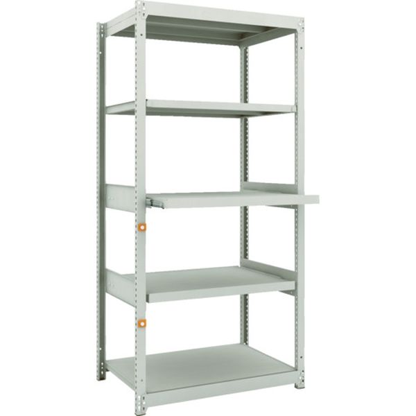 M1.56363M2 スチールラック M1.5型軽中量棚 860X595XH1800 5段うちスライド2段 単体