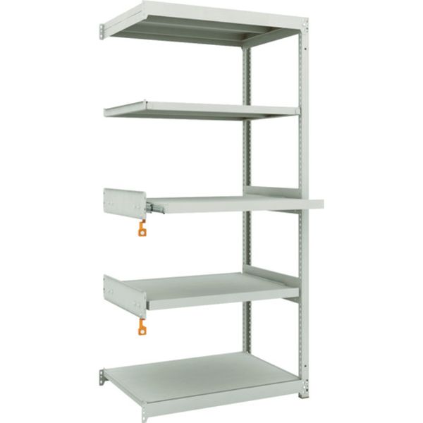 M1.56363M2B スチールラック M1.5型軽中量棚 860X595XH1800 5段うちスライド2段 連結