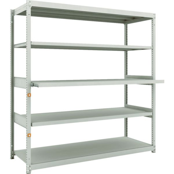 M1.56663M2 スチールラック M1.5型軽中量棚 1760X595XH1800 5段うちスライド2段 単体