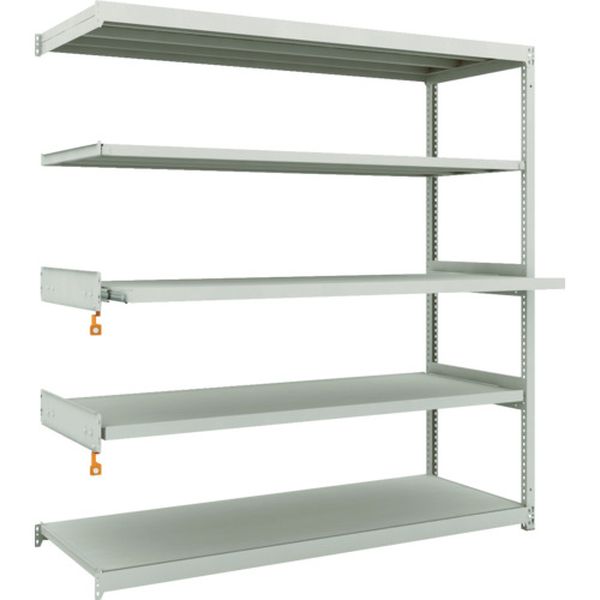 M1.56663M2B スチールラック M1.5型軽中量棚 1760X595XH1800 5段うちスライド2段 連結