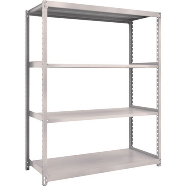 M27594 645-6676 スチールラック M2型軽中量棚 1460×880×H2100 4段 単体 ネオグレー
