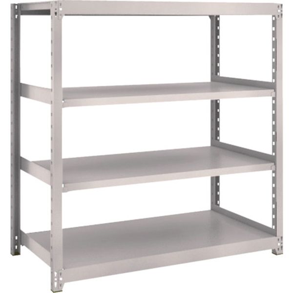 M24494 645-6675 スチールラック M2型軽中量棚 1160×880×H1200 4段 単体 ネオグレー