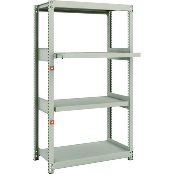 M25342M2 スチールラック M2型軽中量棚 860×450×H1500 4段うちスライド2段 単体