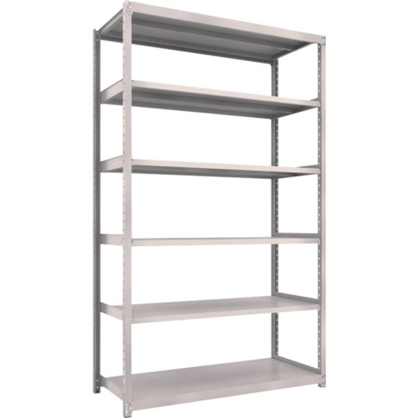 M28596 645-5025 スチールラック M2型軽中量棚 1460×880×H2400 6段 単体 ネオグレー