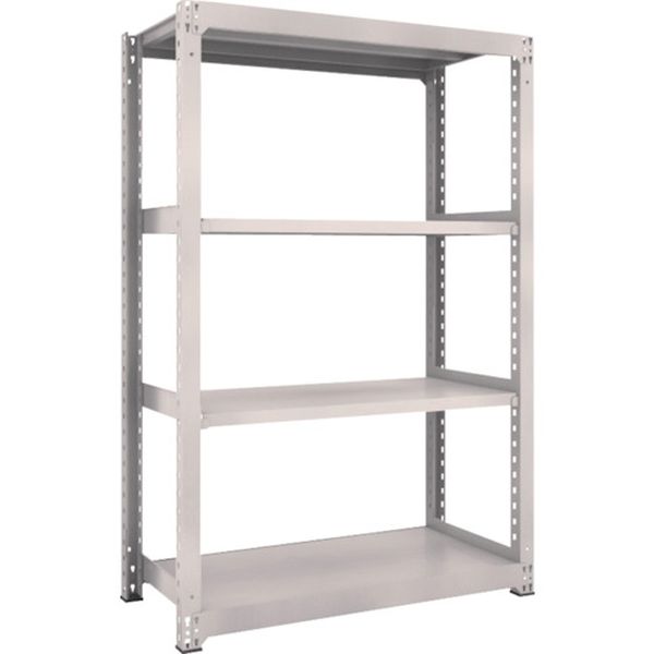 M37464 466-1396 スチールラック M3型中量棚 1200X571XH2100 4段 単体 ネオグレー