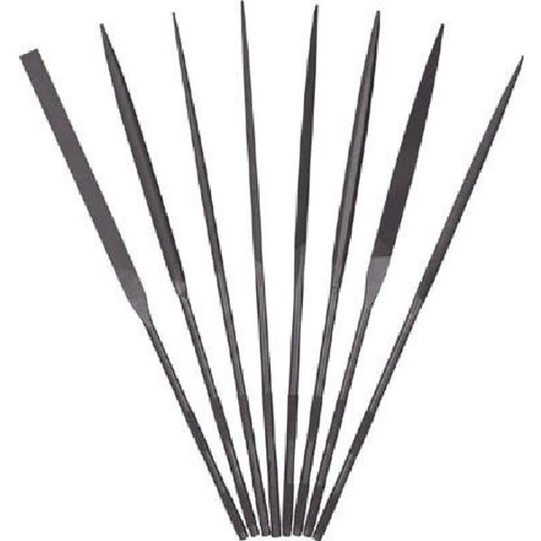 852-8540  精密ヤスリ 8本組 丸 ＃3(＃6より荒い)