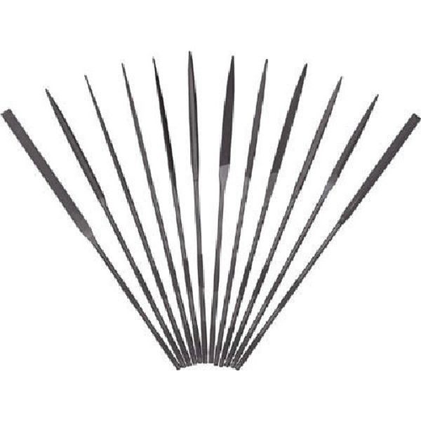 852-8546  精密ヤスリ 12本組 丸 ＃3(＃6より荒い)