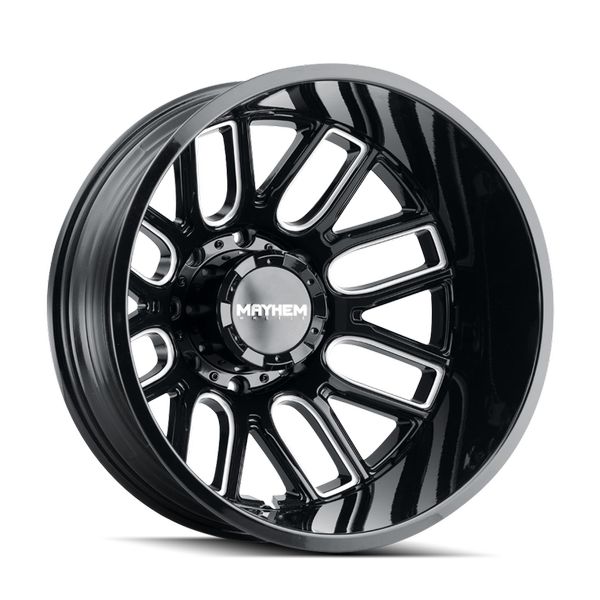 8107D Cogent Dually 20x8.25 / 8x200 BP / -192mm Offset / 142mm Hub Blk w/ Milled Spokes Wheel