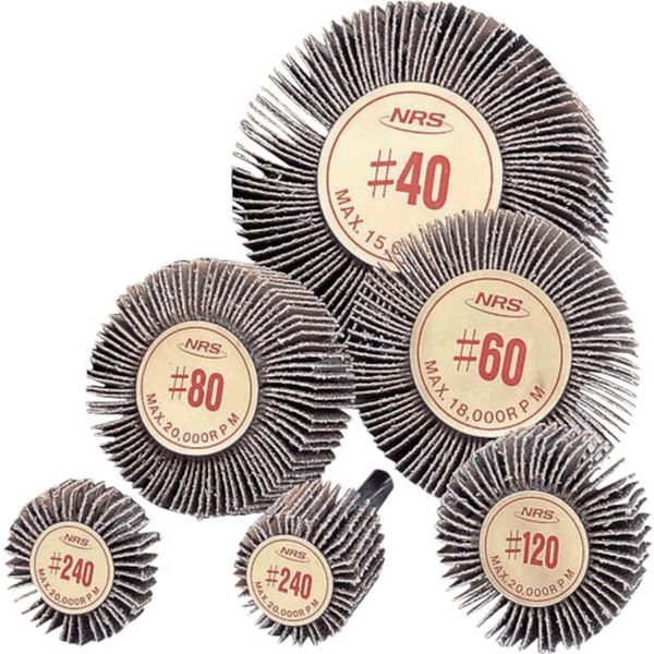 MFL602560 816-0088 軸付ペーパー多羽根ホイール ミニフラップホイル 60×25×6 ＃60 5枚入り