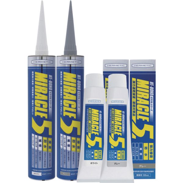 多用途弾性防水接着剤 Miracle5 ホワイト 333ml