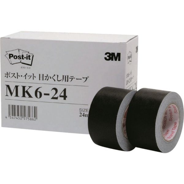 MK624 542-2582  事務用テープ 目かくし用テープ 24mm×10m (6巻入)