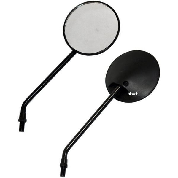 丸形ミラー 10mm 汎用 黒 2本セット