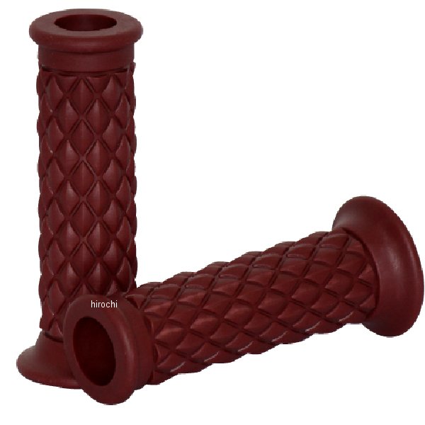 ハンドルグリップ ダイヤ バイク用 貫通タイプ ブラウン