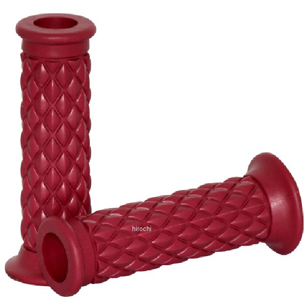 ハンドルグリップ ダイヤ バイク用 貫通タイプ 赤