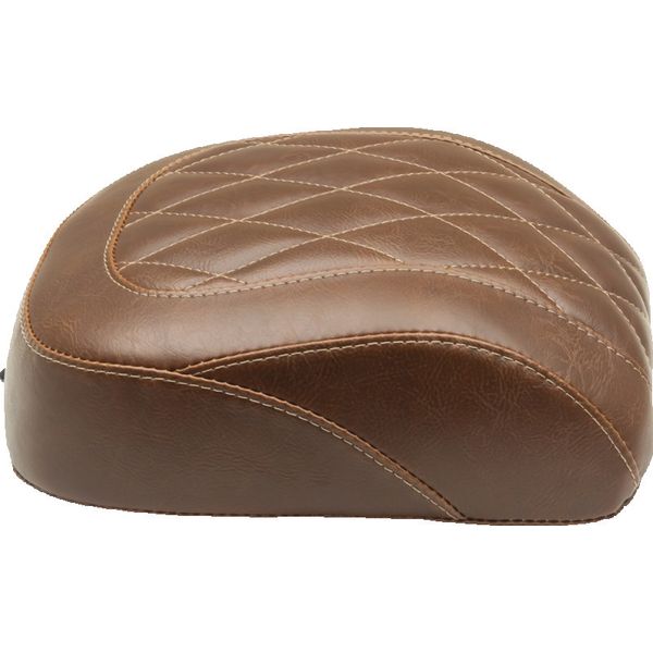 Mustang 08-21 Harley Wide Tripper FL Touring Passenger Seat w/Grey Diamond Stitch - Black