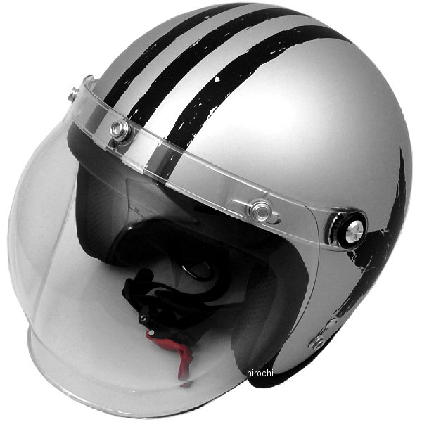 MOUSSE  ジェットヘルメット ムース シルバー/スター フリーサイズ（57cm-60cm）