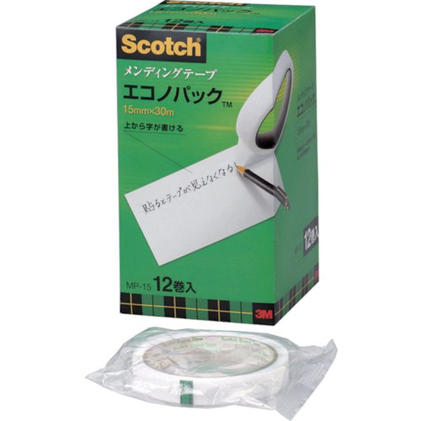 MP15 406-3163  メンディングテープエコノパック 15mmX30m 巻芯径76mm 12巻入