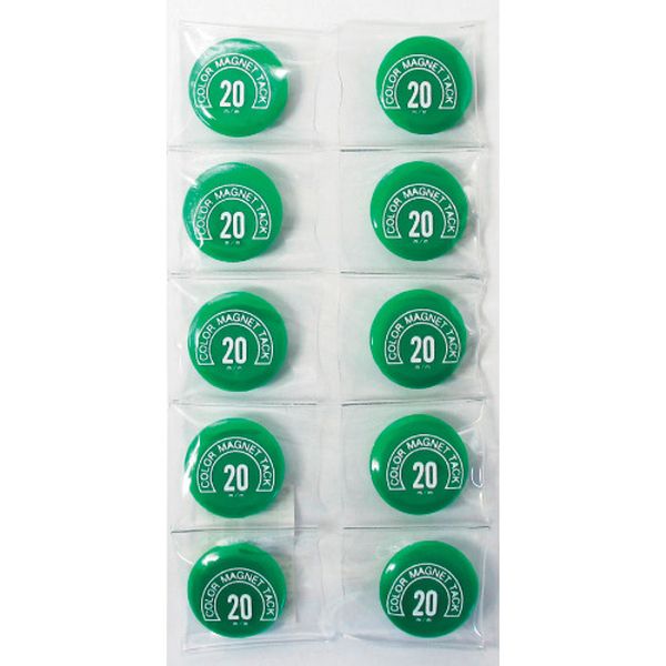 MR20GR 356-1454  カラーマグネット丸型＃20 緑
