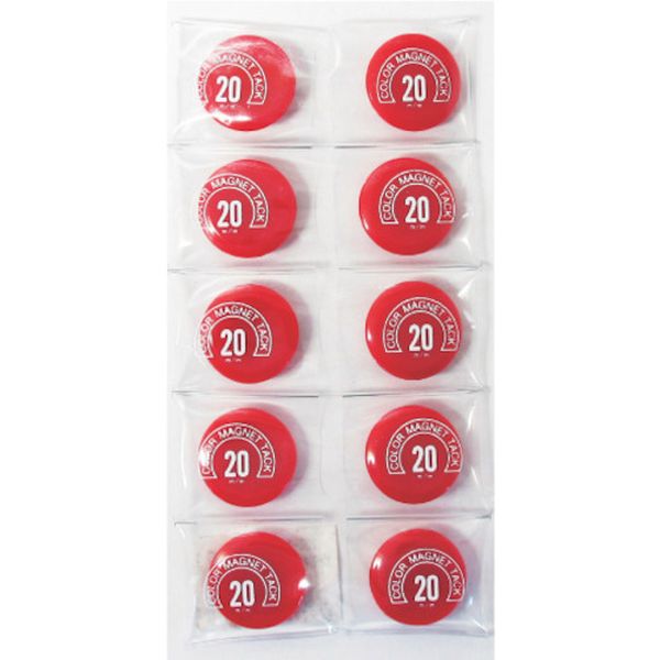 MR20RD 356-3126  カラーマグネット丸型＃20 赤