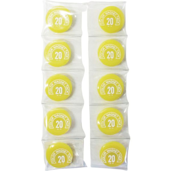 MR20YL 356-4735  カラーマグネット丸型＃20 黄