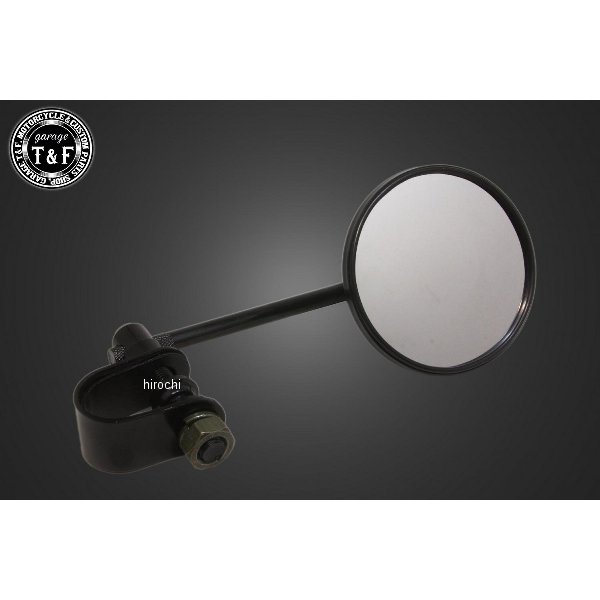 3インチラウンドミラー(ハンドルクランプ式)ブラック