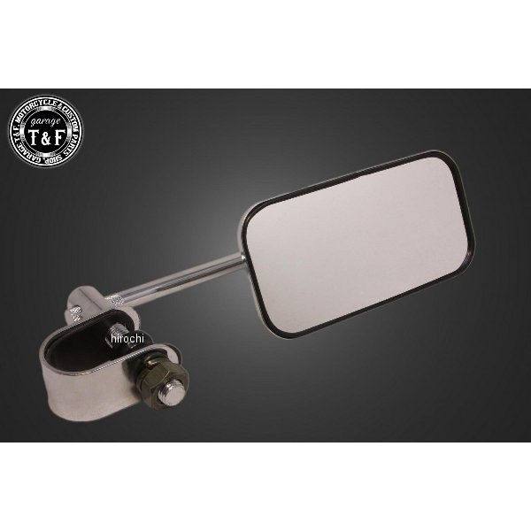 スクエアサイドミラー(ハンドルクランプ式)メッキ