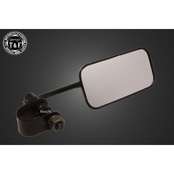 スクエアサイドミラー(ハンドルクランプ式)ブラック