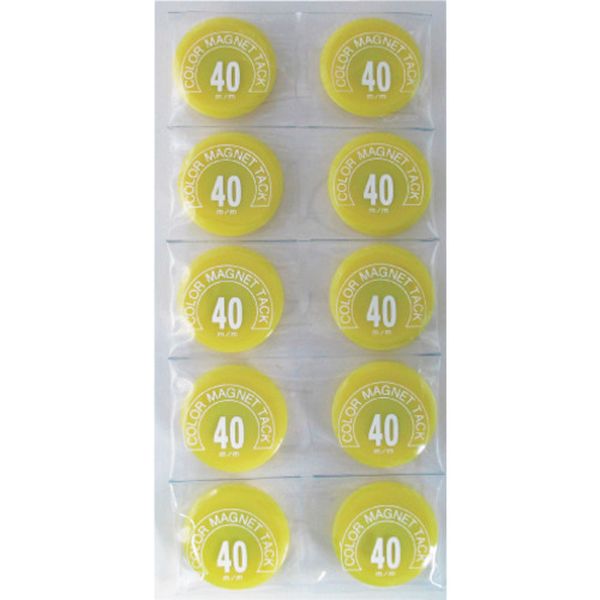MR40YL 358-9870  カラーマグネット丸型＃40 黄 10個入り