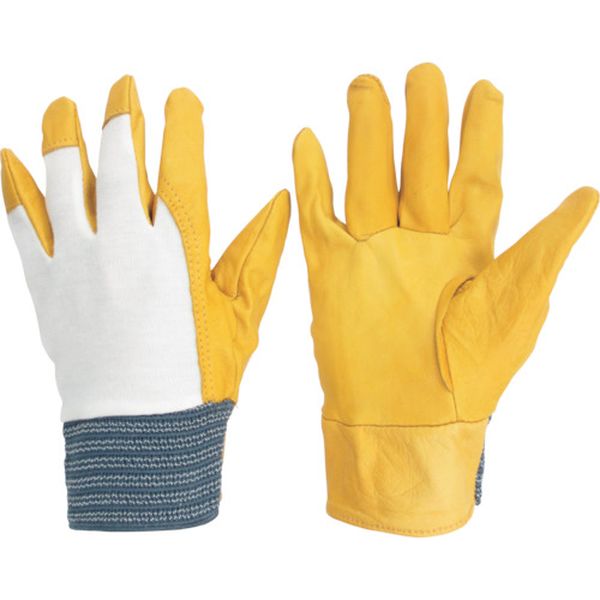 牛表革手袋 MT-14D 甲メリヤス-黄