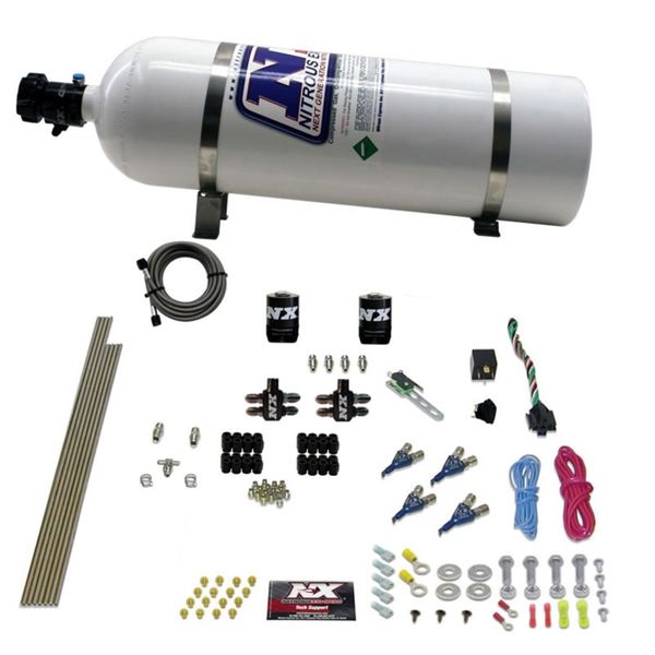 4 Cyl Gasoline EFI Nitrous Kit (50-250HP) w/15lb Bottle
