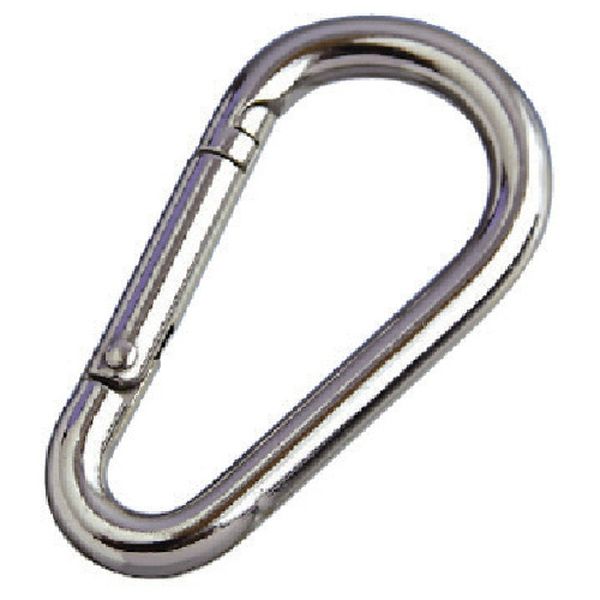 NK5A 849-2073  ステンレス ナス型カラビナ(環なし) 線径5mm長さ54mm