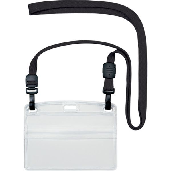 ＯＰ　吊り下げ名札　ダブルフック式ヨコ名刺　１０枚　黒