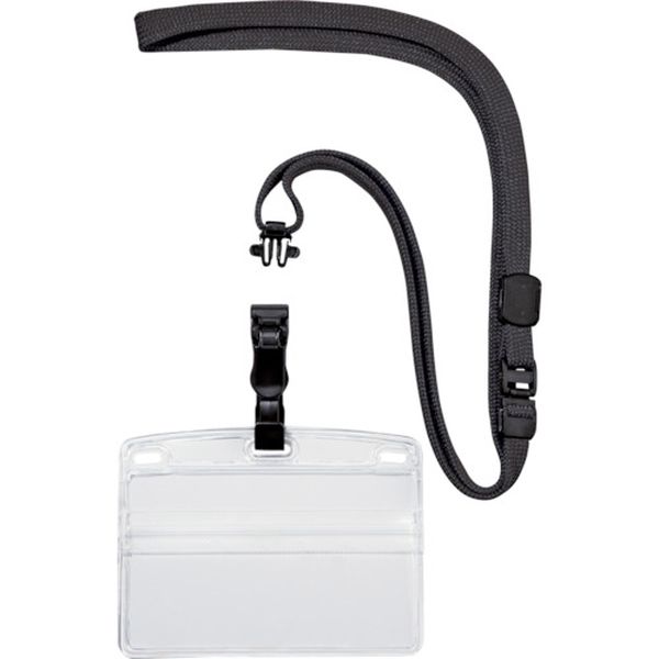 ＯＰ　吊り下げ名札　脱着式　名刺サイズ　１０枚　黒