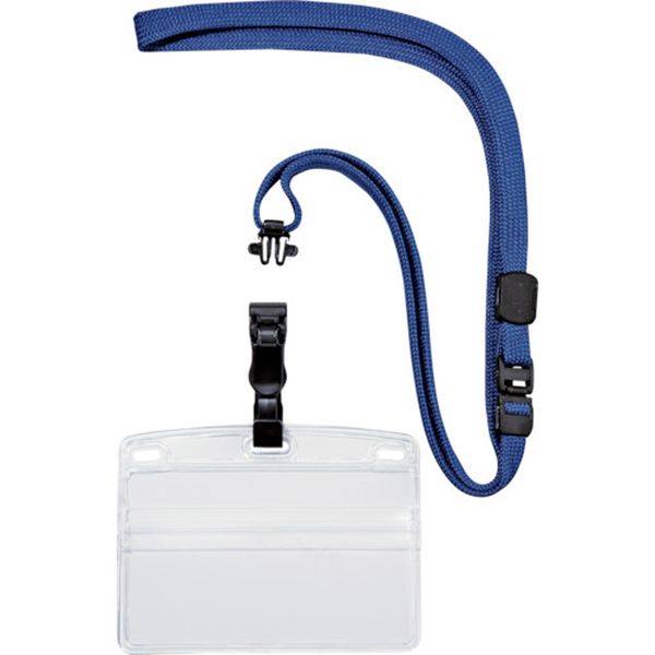 ＯＰ　吊り下げ名札　脱着式　名刺サイズ　１０枚　青