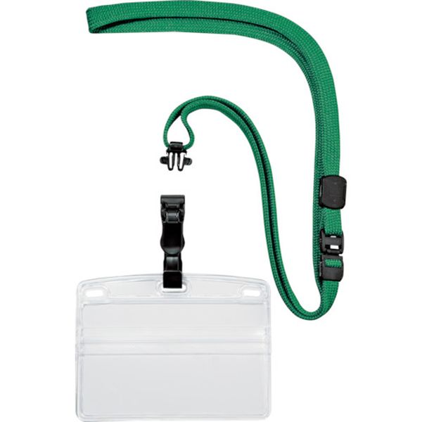 ＯＰ　吊り下げ名札　脱着式　名刺サイズ　１０枚　緑